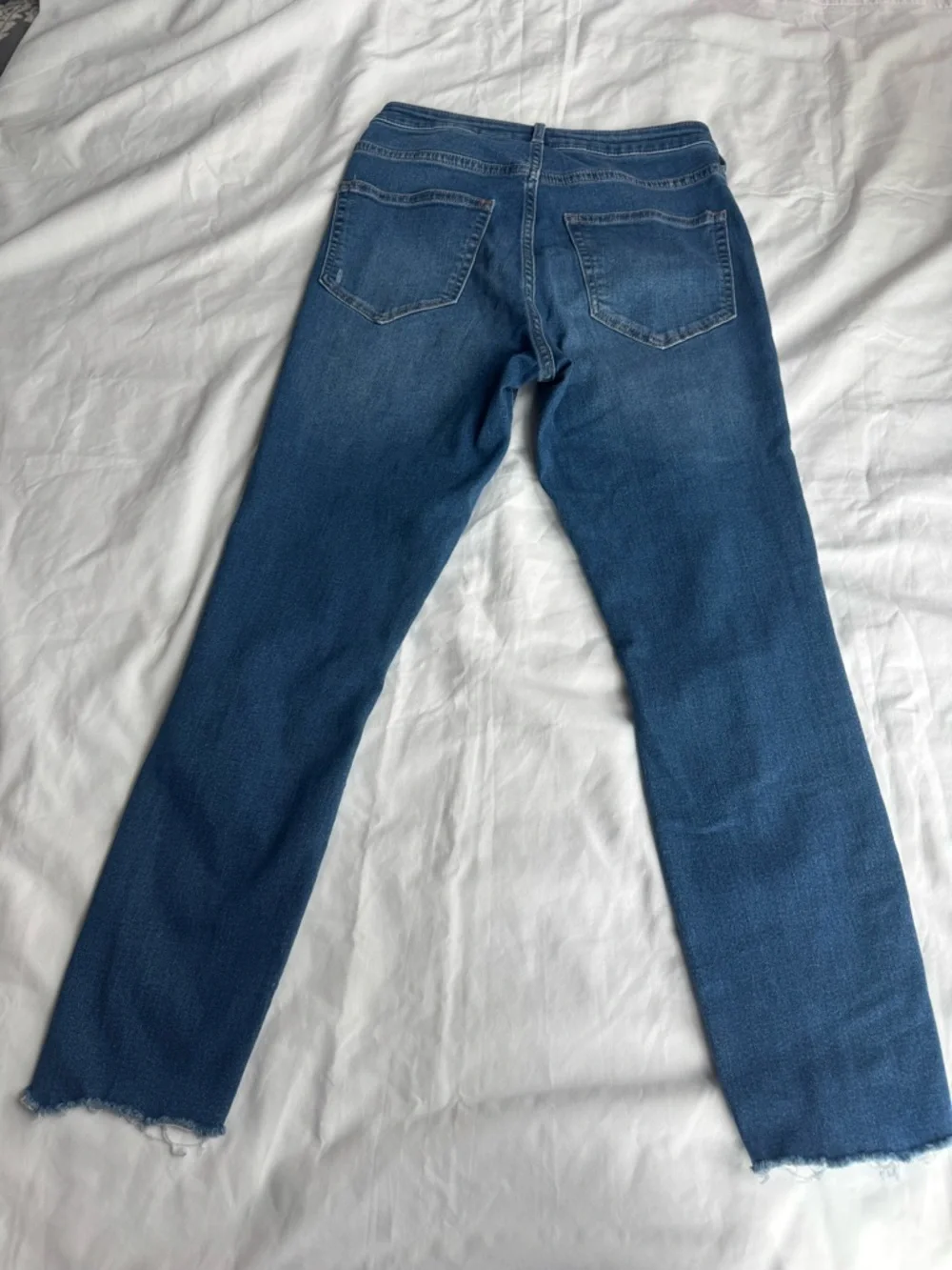 H&M Dark Blue Straight Leg Distressed Jeans - Picture 2 of 5
